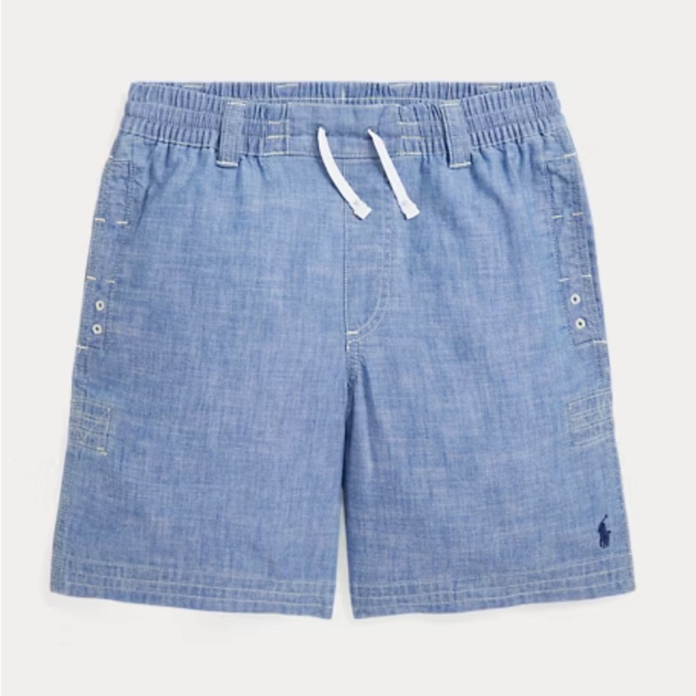 Polo Ralph Lauren Boys Indigo Chambray Drawstring Shorts | Size L 14-16 | NWT